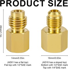 R12R22 to R134A Adapters Refrigerant Tank/Vacuum Pump Port Connection Adaptersrs