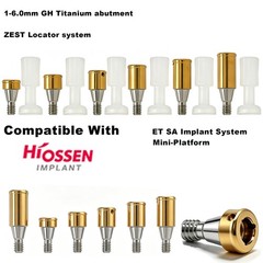 Locator Overdenture Abutment Mini/Regular 3.5/4.0/4.5mm Int Hex Fits Hiossen ET