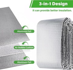 INSULATION MARKETPLACE – 48″ x10ft Bubble x 10ft, Reflective /