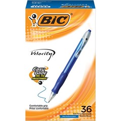 BIC Velocity Retractable Ballpoint Pens, Medium Point (1.0 mm), Blue Ink,