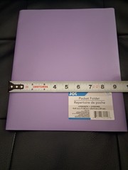 3 Pocket Folder Lavender Color, Plastic, 9.5 X 11