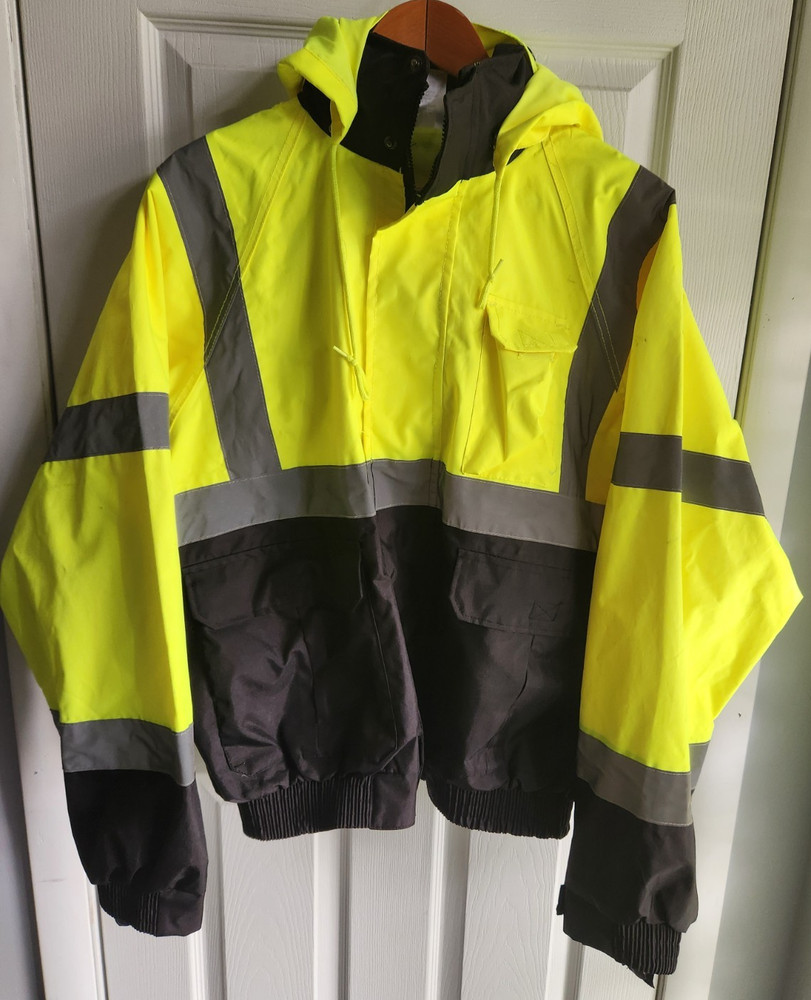 ML Kishigo Hi-Vis Storm Cover Rainwear Jacket – ANSI-ISEA 107-2010 T556 Size L