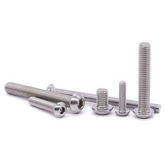 M6-1.0 x 10mm Button Head Socket Cap Screws 304 Stainless M6 x 10mm, Silver