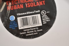 Cantech Electrical Tape 6 Pack 18mm x 20m x 7mil 6 Pack Black #330-01