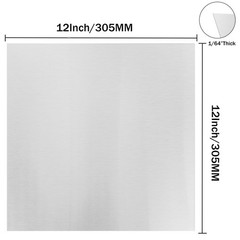 304 Stainless Steel Sheets Metal 12″ x x 1/64″ 12″x12″x1/64″, Silver