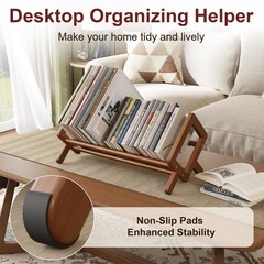 Aofure Premium Desktop Bookshelf, Bamboo Desk 16.5 x 9.3 x 9.8 inches, Brown