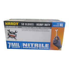 (2 boxes of 50)Hardy 7 Mil Blue Nitrile Examination Gloves X Large – 100 Gloves