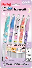 Pentel EnerGel, Gel Pen, Kawaii Tokyo Designs, (0.7mm), Black Ink, Pack of 5