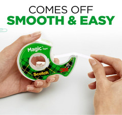 Scotch Magic Tape 3 Rolls with Dispensers Invisible Clear 3/4 x 300 Inches