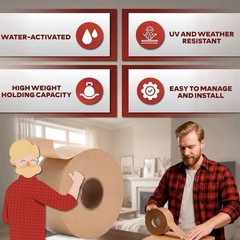 2.75 x 375 Feet Brown Packing Tape Gummed XFasten Paper Mailing Sealing 5 Rolls