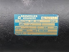Baumuller Nurnberg GNF56D DC Motor 95V DC, 0.5 HP 4000rpm 109911