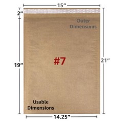 UOFFICE HoneyComb All Paper shipping Mailers (30 Pack , #7 – 14.25″ X 19″)