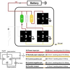 12V 3 Way Pre-Wired Fuse Relay Box, 3 Relays and 3 ATC/ATO Blade Fuses, 4-Pin…