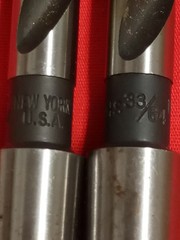 HS 33/64″ HIGH SPEED DRILL BITS NEW YORK USA LOT OF 2