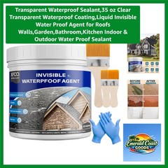 Transparent Waterproof Sealant,35 oz Clear Transparent Waterproof Coating,Liq…