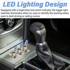 3 PCS LED Lighted Rocker Toggle Switch, 12V SPST 3 Pin 2 Position ON/Off Rock