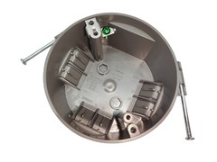 5-Pack- 4 inch Round Ceiling Box w/Grounding 20 Cu In ETL Certified Gray Plastic