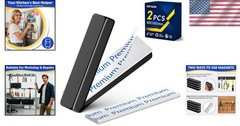 Strong Neodymium Bar Magnets 2 Pack, Black Rare Earth, 40x10x5mm with Adhesive