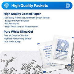 10 gram[500 Pack] “Dry&Dry” Silica Gel Desiccant Packets(Reusable)-FDA Compliant