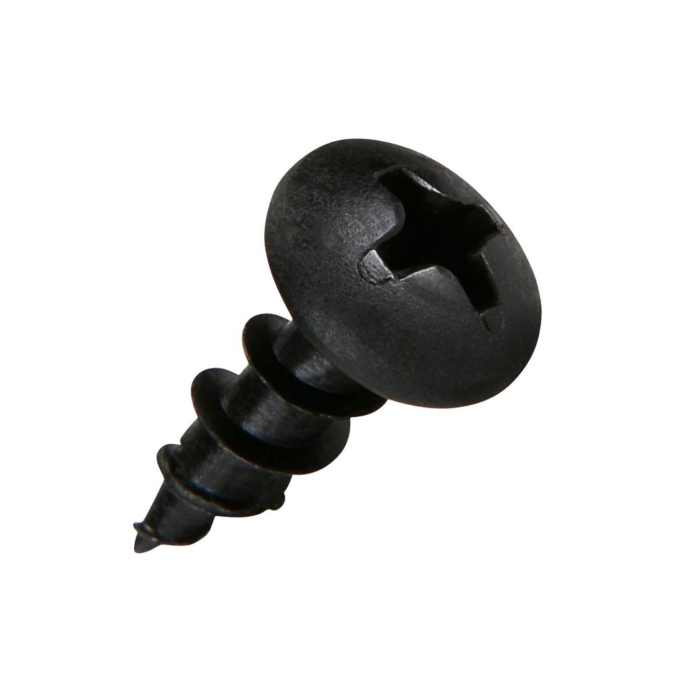 100 Pack Hardware #8 X 1/2″ 12.7mm Deep Coarse Thread Phillips Pan Head Black