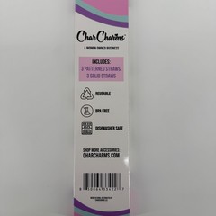 Char Charms Unicorn Tumbler Straws 6 Pack Reusable BPA Free Fits 30oz Tumblers