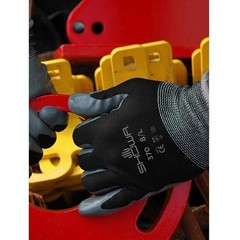 Showa Atlas 370B Black Work Gloves with Nitrile Coating (144 Pair Case/12 Dozen)