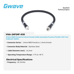 2.4mm NMD Female to 2.4mm Female Precision Flexible VNA Test Cable, DC – 50GHz