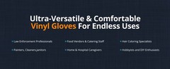 Med PRIDE Vinyl Gloves| 4.3 mil Thick, Powder-Free, Non-Sterile, Heavy Duty
