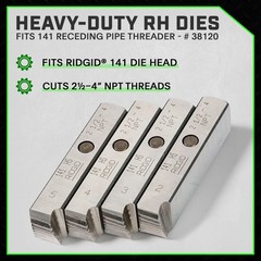 Staten Tools 38120 RH Dies 2-1/2″ – 4″ fits RIDGID® 141 Pipe Receding Geared Thr