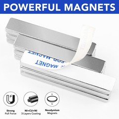 6 Neodymium Magnets – 18 lbs Pull Force with Adhesive for Crafting
