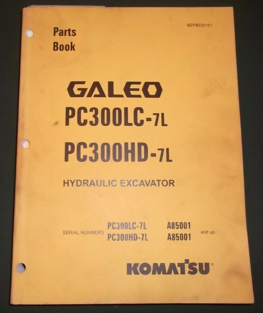 KOMATSU GALEO PC300LC-7L PC300HD-7L EXCAVATOR PARTS CATALOG BOOK MANUAL A85001-
