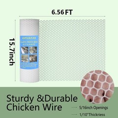 White Plastic Wire Mesh Fence 15.7IN x 6.56FT – Commercial Grade Hexagonal Ne…