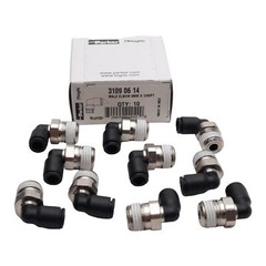 Lot of 10 Parker 3109 06 14 Elbow Fitting 1/4in NPT Male, ø6mm One-Touch, 290PSI