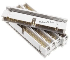 5-Pack 50-Pin (2×25) Male IDC Flat Ribbon Cable Box Header Connectors, FC-150-5