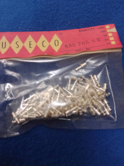 (100) USECO / LITTON – NAS-705 S2 SWAGE MOUNT DOUBLE TURRET TERMINALS – SILVER