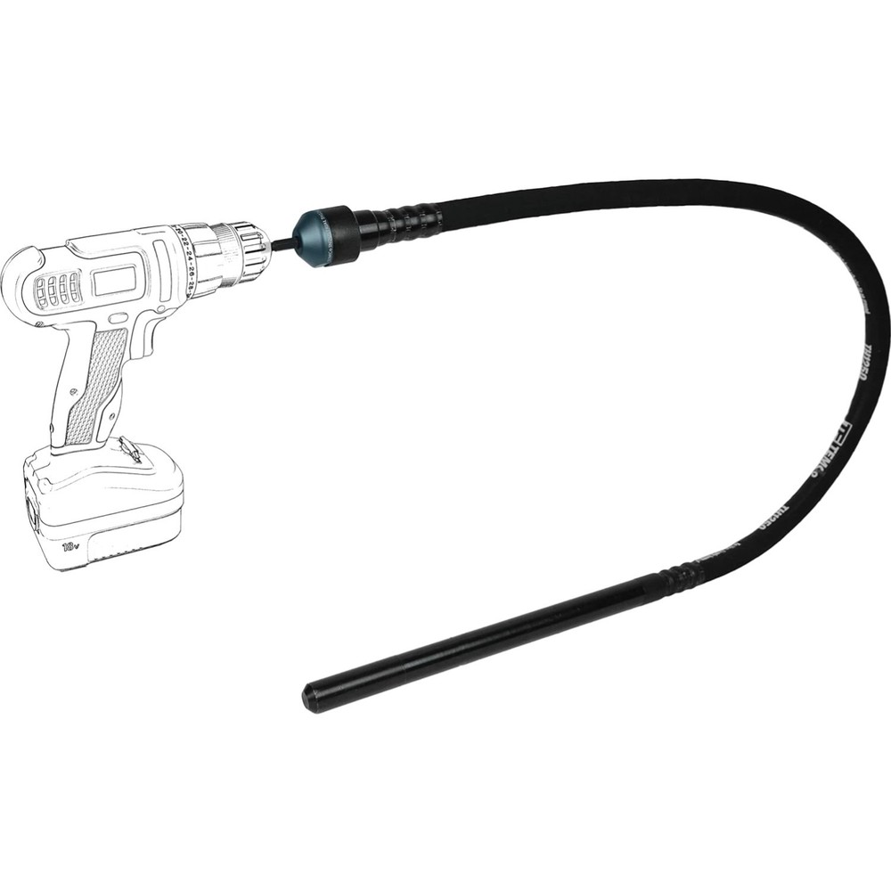 TEMCo Drill-Powered Concrete Vibrator – 5-Foot Length for Effective Vibration