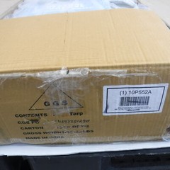 Tarp, 20 X 20 Ft, 20 Mil, Cotton Canvas Standard Duty Gray/Green 10P552A 10P552