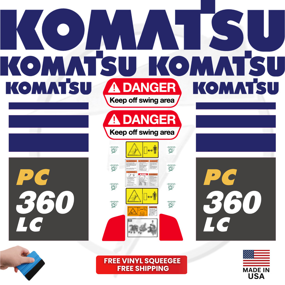 Fits Komatsu PC360LC Decal Kit Excavator Stickers – Free shipping – 3M Vinyl