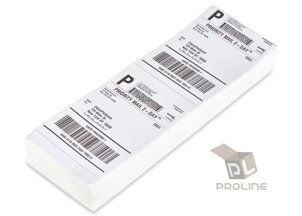 2000 4×6 Fanfold Direct Thermal Shipping Labels for Zebra, Rollo, MUNBYN Printer