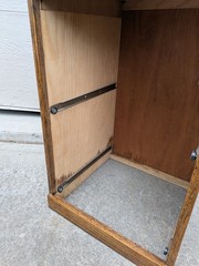 Vintage Industrial Mission Style Oak Wood Filing File Cabinet 2 Drawer Brass K35