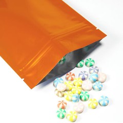 100/200/500 Glossy Orange Mylar Foil Smell Proof Resealable Zip Seal Lock Bags