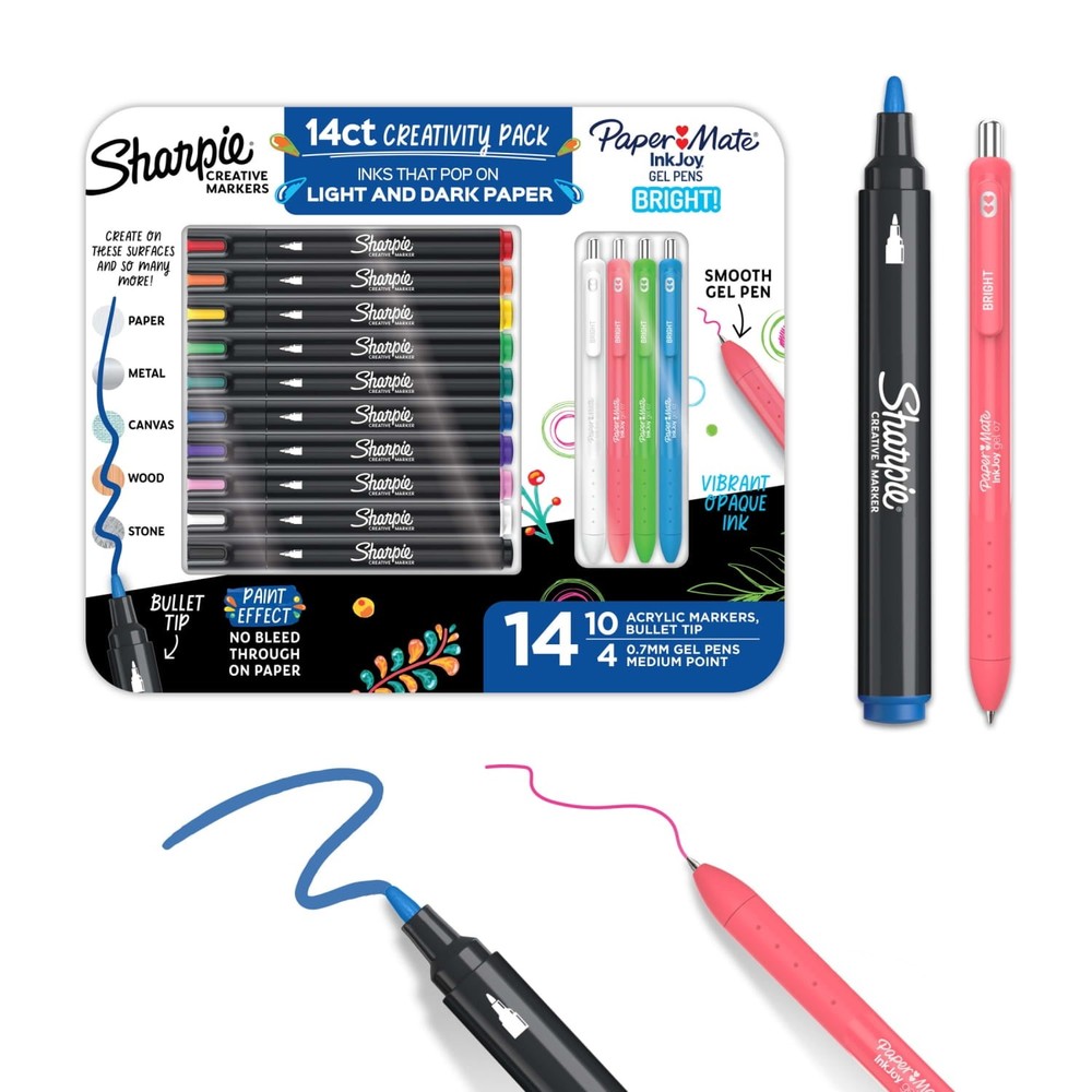 Sharpie Creative Markers Variety Pack 36ct Acrylic Paint Markers Assorted Tips