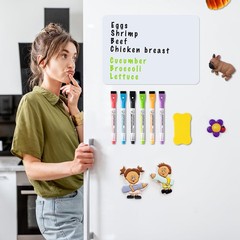 4Pack Magnetic Dry Erase Board Sheet for Refrigerator, 12″X8″ Erasable Fridge…