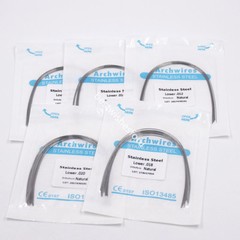 10 Packs Dental Stainless Steel Arch Wires Natural Upper Lower Round 100 Pcs