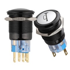 USA 12V 19mm Momentary LED Marine Car Stainless Horn Push Button Light Switch