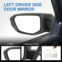 Door Mirror Left Driver Side Replacement for Honda Civic 2016-2021, Replace HO13