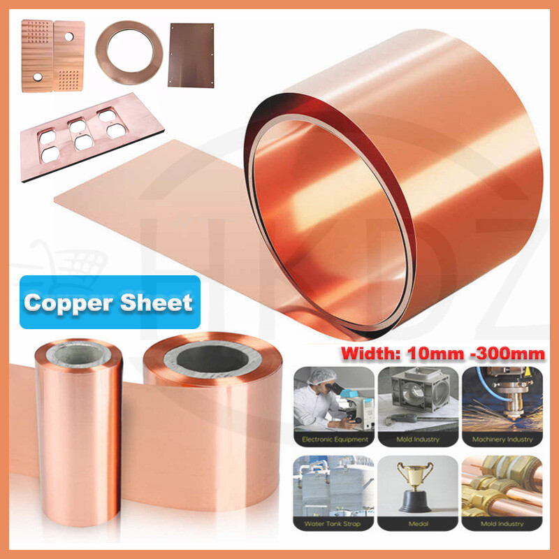 99.9% Pure Copper Cu Metal Sheet Strip Roll Foil Plate T2 Thickness 0.01mm-1mm