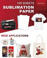 100 sheets Sublimation Paper 8.5×11 for Inkjet Printer Epson Canon Heat Transfer