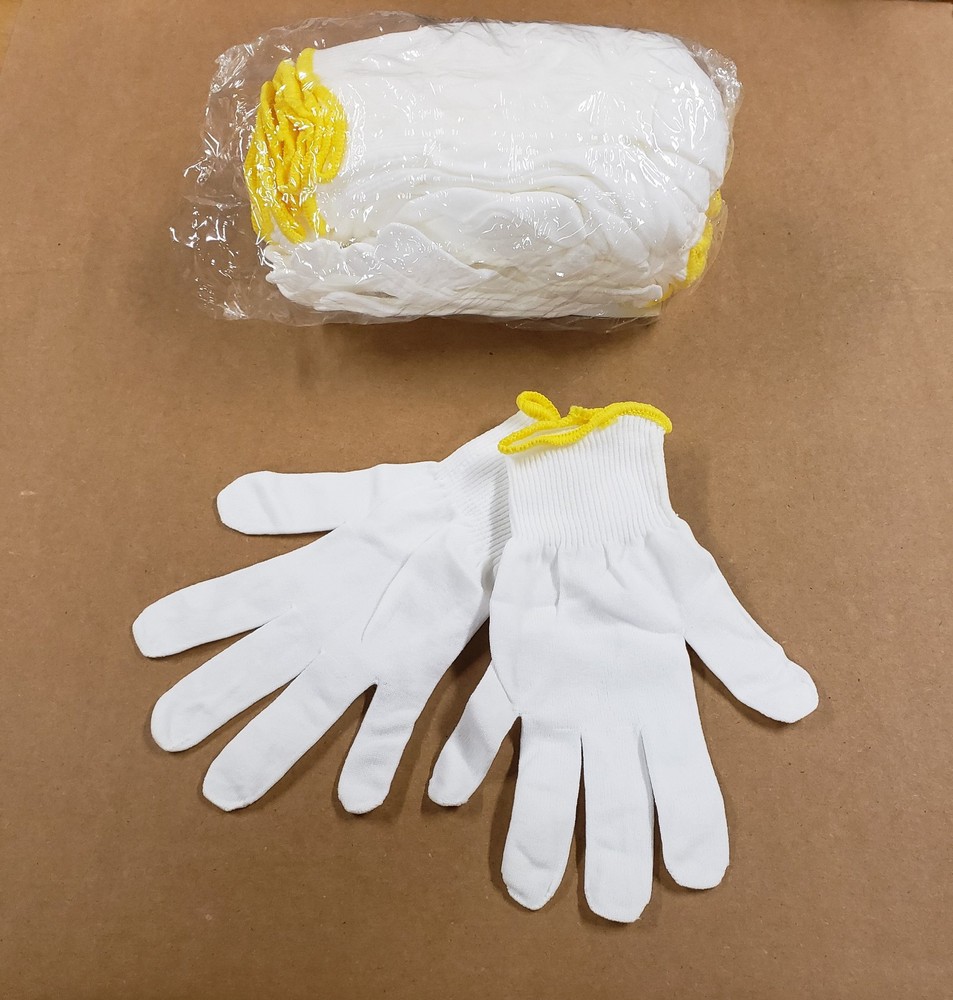 12-Pairs MEDIUM Size 8 Nylon Stretch White Coin Jewelry Silver Inspector Gloves