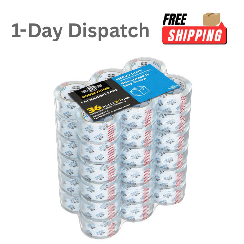 Scowyking 36 Pack Clear Packing Tape 2.7 Mil 2448 Yds